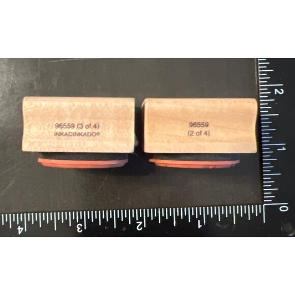 Inkadinkado Wood mounted Easter Egg Rubber Stamp Set Of 2 96559 - Picture 3 of 4